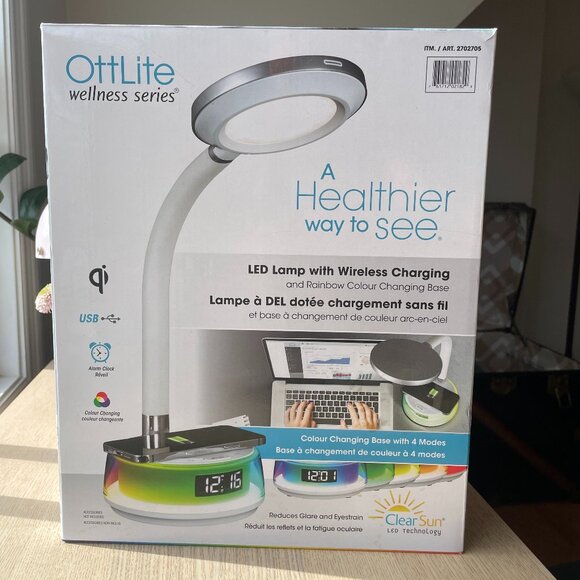 Brand New OttLite LED Desk Lamp w/ Wireless Charging - Picture 1 of 4